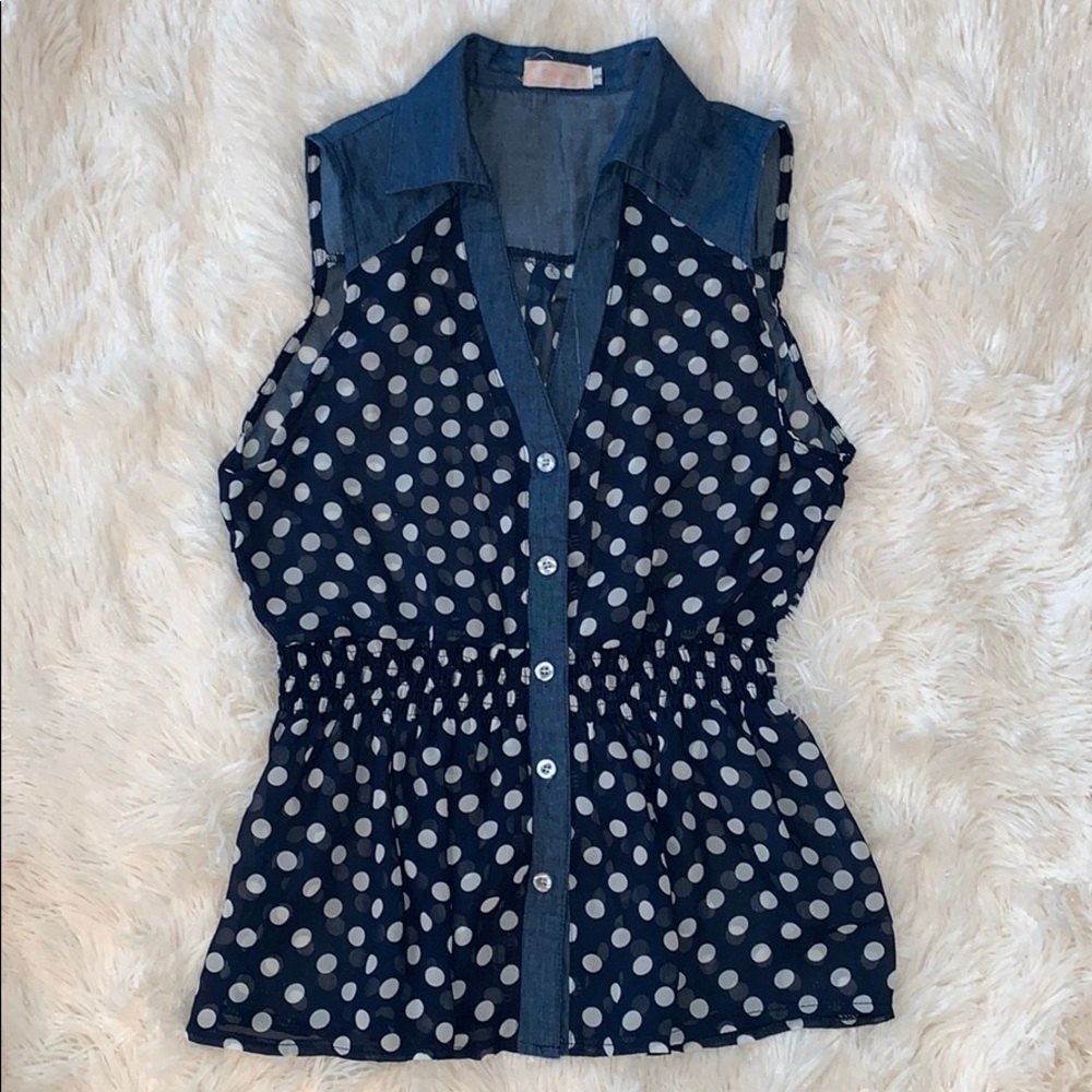 GeeGee polka dot blouse